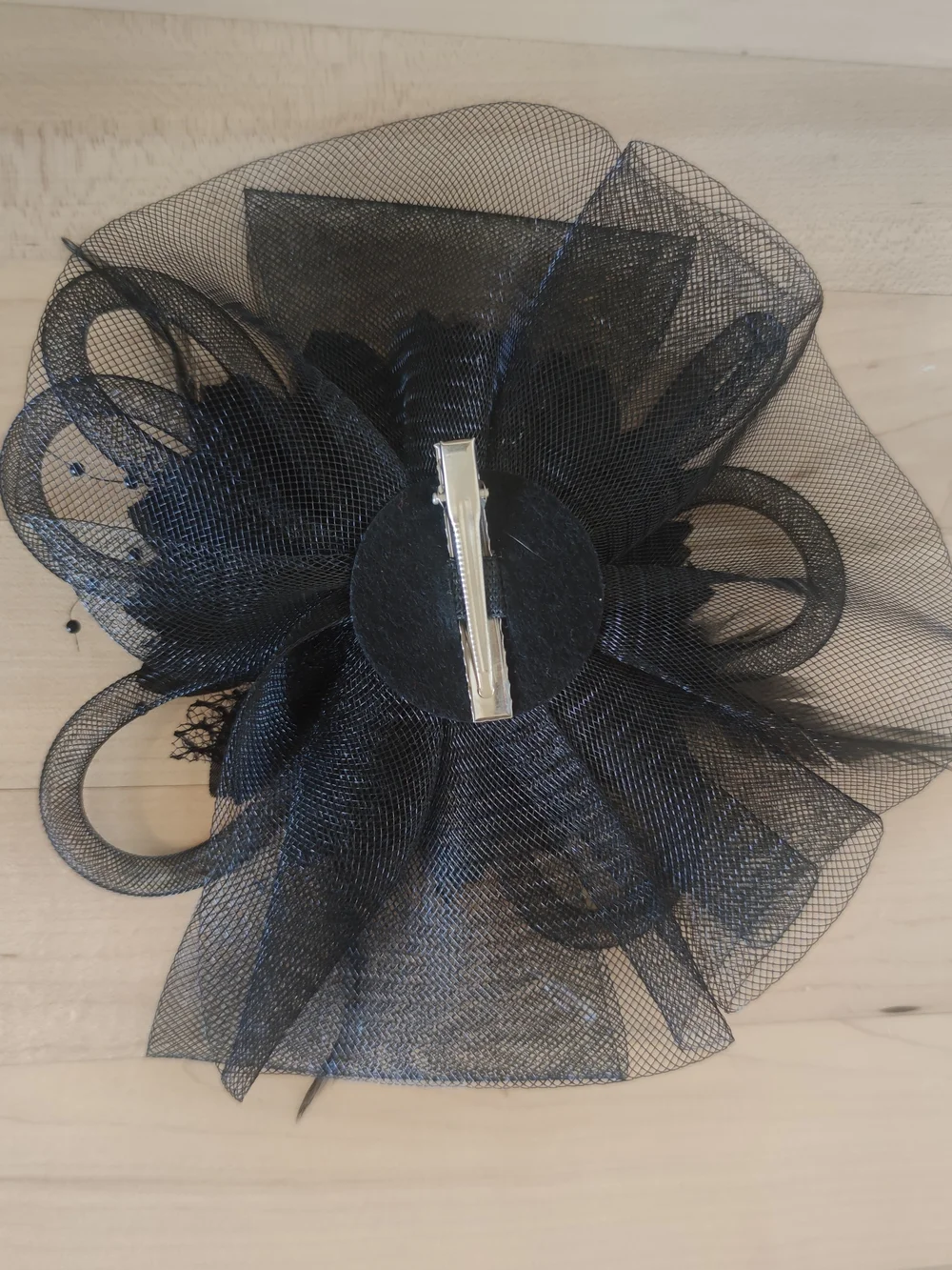 Elegant Black Floral Mesh Fascinator - Women Accessories